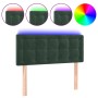 Dark green velvet LED headboard 90x5x78/88 cm by , Headboards and footboards - Ref: Foro24-3122085, Price: 51,78 €, Discount: %