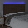 Headboard with LED lights brown synthetic leather 160x5x118/128 cm by , Headboards and footboards - Ref: Foro24-3122523, Pric...