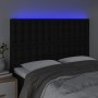 Headboard with LED lights black fabric 144x5x118/128 cm by , Headboards and footboards - Ref: Foro24-3122858, Price: 125,76 €...