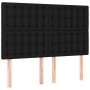 Headboard with LED lights black fabric 144x5x118/128 cm by , Headboards and footboards - Ref: Foro24-3122858, Price: 125,76 €...