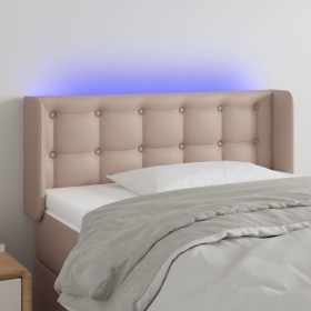 Kopfteil mit LED-Kunstleder in der Farbe Cappuccino, 83 x 16 x 78/88 cm von , Kopf- und Fußteile - Ref: Foro24-3123313, Preis...