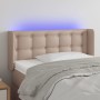 Cabecero con LED cuero sintético color capuchino 83x16x78/88 cm de , Cabeceros y pies de cama - Ref: Foro24-3123313, Precio: ...