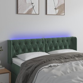 Dark green velvet LED headboard 147x16x78/88 cm by , Headboards and footboards - Ref: Foro24-3123623, Price: 90,96 €, Discoun...