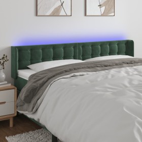 Dark green velvet headboard with LED 203x16x78/88 cm by , Headboards and footboards - Ref: Foro24-3123739, Price: 85,99 €, Di...