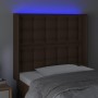 Cabecero con LED cuero sintético marrón 83x16x118/128 cm de , Cabeceros y pies de cama - Ref: Foro24-3124123, Precio: 82,07 €...