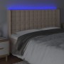 Headboard with LED cappuccino synthetic leather 163x16x118/128cm by , Headboards and footboards - Ref: Foro24-3124149, Price:...