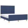 Bed frame with headboard gray taupe blue fabric 140x200 cm by , Beds and slatted bases - Ref: Foro24-3125387, Price: 240,32 €...