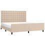 Cappuccino synthetic leather headboard bed frame 160x200cm by , Beds and slatted bases - Ref: Foro24-3125584, Price: 264,29 €...