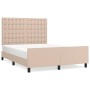 Estructura de cama cabecero cuero sintético capuchino 140x200cm de , Camas y somieres - Ref: Foro24-3125578, Precio: 253,80 €...