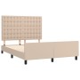 Estructura de cama cabecero cuero sintético capuchino 140x200cm de , Camas y somieres - Ref: Foro24-3125578, Precio: 253,80 €...