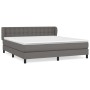 Cama box spring con colchón cuero sintético gris 160x200 cm de , Camas y somieres - Ref: Foro24-3127323, Precio: 530,63 €, De...