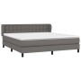 Cama box spring con colchón cuero sintético gris 160x200 cm de , Camas y somieres - Ref: Foro24-3127323, Precio: 530,63 €, De...