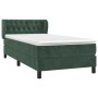 Box spring bed with dark green velvet mattress 100x200 cm by , Beds and slatted bases - Ref: Foro24-3127658, Price: 364,22 €,...