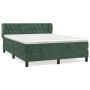 Cama box spring con colchón terciopelo verde oscuro 140x190 cm de , Camas y somieres - Ref: Foro24-3127670, Precio: 475,94 €,...