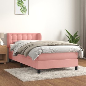 Cama box spring con colchón terciopelo rosa 80x200 cm de , Camas y somieres - Ref: Foro24-3127702, Precio: 286,99 €, Descuent...