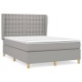 Cama box spring con colchón tela gris claro 140x200 cm de , Camas y somieres - Ref: Foro24-3128845, Precio: 527,74 €, Descuen...