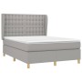 Cama box spring con colchón tela gris claro 140x200 cm de , Camas y somieres - Ref: Foro24-3128845, Precio: 527,74 €, Descuen...