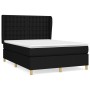 Cama box spring con colchón tela negro 140x200 cm de , Camas y somieres - Ref: Foro24-3128847, Precio: 532,22 €, Descuento: %