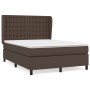 Cama box spring con colchón cuero sintético marrón 140x200cm de , Camas y somieres - Ref: Foro24-3129036, Precio: 507,00 €, D...