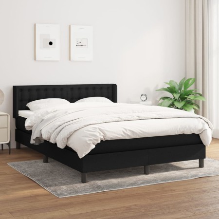 Cama box spring con colchón tela negro 140x200 cm de , Camas y somieres - Ref: Foro24-3130035, Precio: 402,05 €, Descuento: %