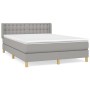 Box spring bed with light gray fabric mattress 140x190 cm by , Beds and slatted bases - Ref: Foro24-3130585, Price: 484,94 €,...