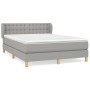 Box spring bed with light gray fabric mattress 140x190 cm by , Beds and slatted bases - Ref: Foro24-3127117, Price: 462,32 €,...