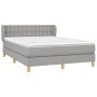 Box spring bed with light gray fabric mattress 140x190 cm by , Beds and slatted bases - Ref: Foro24-3127117, Price: 462,32 €,...