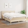 Cama box spring con colchón tela color crema 140x200 cm de , Camas y somieres - Ref: Foro24-3130598, Precio: 453,28 €, Descue...