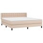 Cama box spring con colchón cuero sintético capuchino 160x200cm de , Camas y somieres - Ref: Foro24-3130792, Precio: 513,20 €...