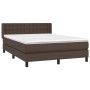 Cama box spring con colchón cuero sintético marrón 140x200cm de , Camas y somieres - Ref: Foro24-3130784, Precio: 433,99 €, D...