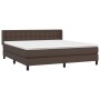 Cama box spring con colchón cuero sintético marrón 160x200 cm de , Camas y somieres - Ref: Foro24-3130790, Precio: 494,82 €, ...