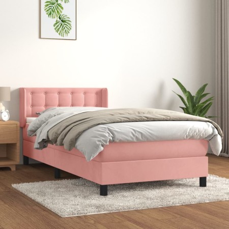 Boxspringbett mit rosa Samtmatratze 90x190 cm von , Betten und Lattenroste - Ref: Foro24-3131176, Preis: 316,17 €, Rabatt: %