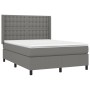 Box spring bed with dark gray fabric mattress 140x200 cm by , Beds and slatted bases - Ref: Foro24-3131754, Price: 521,22 €, ...