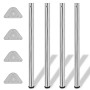 4 height-adjustable table legs 870 mm chrome color by vidaXL, Table legs - Ref: Foro24-242143, Price: 57,37 €, Discount: %