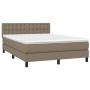 Boxspringbett mit Matratze und LED-Leuchten taupegrauer Stoff 140x200 cm von , Betten und Lattenroste - Ref: Foro24-3133481, ...