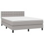 Cama box spring colchón y luces LED tela gris claro 140x190 cm de , Camas y somieres - Ref: Foro24-3133469, Precio: 467,68 €,...