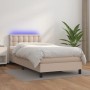 Box spring bed LED mattress cappuccino synthetic leather 80x200 cm by , Beds and slatted bases - Ref: Foro24-3134194, Price: ...