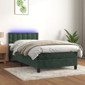 Boxspringbett mit Matratze und LED dunkelgrünem Samt 80x200 cm von , Betten und Lattenroste - Ref: Foro24-3134612, Preis: 290...