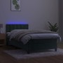 Box spring bed with mattress and LED dark green velvet 80x200 cm by , Beds and slatted bases - Ref: Foro24-3134612, Price: 28...