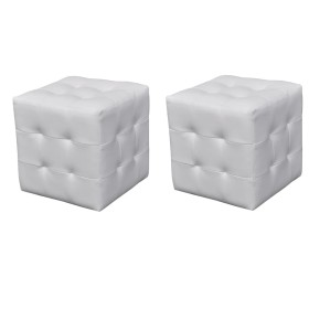 Taburetes cubo blancos de vidaXL, Mesitas de noche - Ref: Foro24-60739, Precio: 63,54 €, Descuento: %