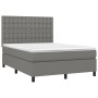 Boxspringbettmatratze und LED-Leuchten dunkelgrauer Stoff 140x190 cm von , Betten und Lattenroste - Ref: Foro24-3135190, Prei...