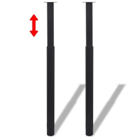 2x Black telescopic table legs 710 mm-1100 mm by vidaXL, Table legs - Ref: Foro24-242153, Price: 49,32 €, Discount: %