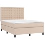 Cama box spring colchón LED cuero sintético capuchino 140x200cm de , Camas y somieres - Ref: Foro24-3135950, Precio: 557,43 €...