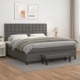 Box spring bed with gray synthetic leather mattress 200x200 cm by , Beds and slatted bases - Ref: Foro24-3137687, Price: 771,...