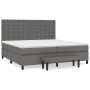 Cama box spring con colchón cuero sintético gris 200x200 cm de , Camas y somieres - Ref: Foro24-3137687, Precio: 771,70 €, De...