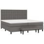 Cama box spring con colchón cuero sintético gris 200x200 cm de , Camas y somieres - Ref: Foro24-3137687, Precio: 771,70 €, De...