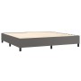 Cama box spring con colchón cuero sintético gris 200x200 cm de , Camas y somieres - Ref: Foro24-3137687, Precio: 771,70 €, De...