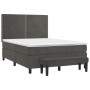 Box spring bed with dark gray velvet mattress 140x190 cm by , Beds and slatted bases - Ref: Foro24-3137780, Price: 529,88 €, ...