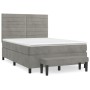 Boxspringbett mit hellgrauer Samtmatratze 140x190 cm von , Betten und Lattenroste - Ref: Foro24-3137899, Preis: 603,06 €, Rab...