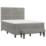 Cama box spring con colchón terciopelo gris claro 140x190 cm de , Camas y somieres - Ref: Foro24-3137899, Precio: 603,06 €, D...